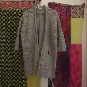 Knee length chunky sweater coat