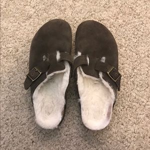 Birkenstock fur sandals!