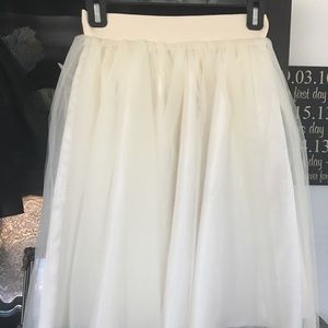 Bliss Tulle Midi Skirt Cream/Ivory
