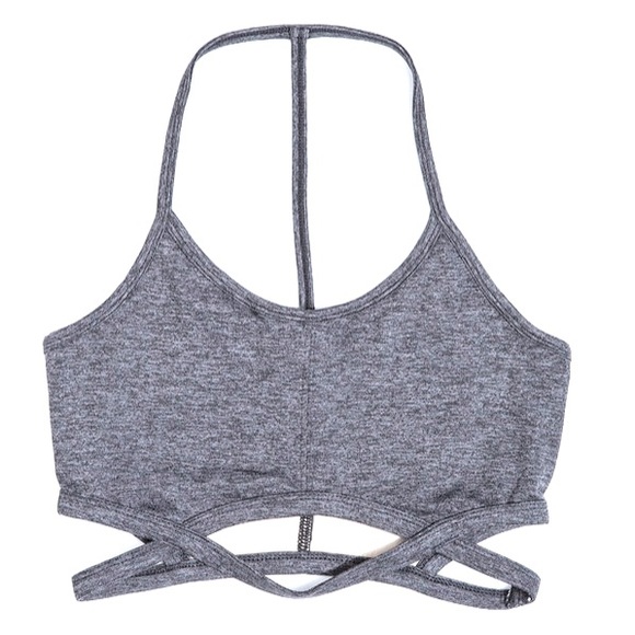 Grey INFINITY T-Back Yoga Sports BRA Top Bralette - Picture 4 of 4