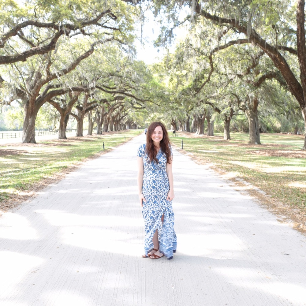Printed wrap maxi dress