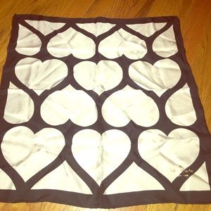 Kate Spade black and white heart square scarf