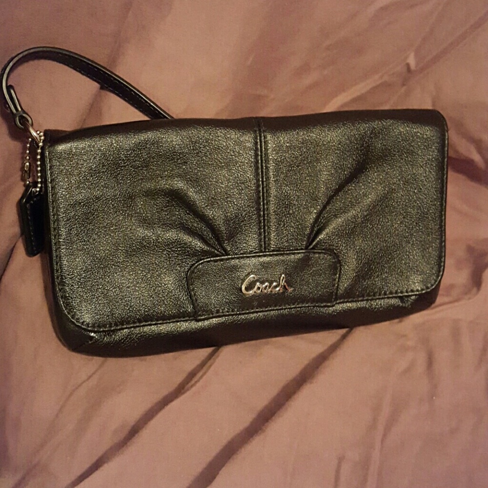 Black Coach Wristlet/Evening bag