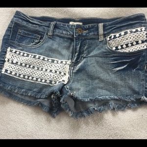 Women's blue denim shorts
