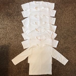 Toddler Plain White T-Shirts & One Long Sleeve 4T