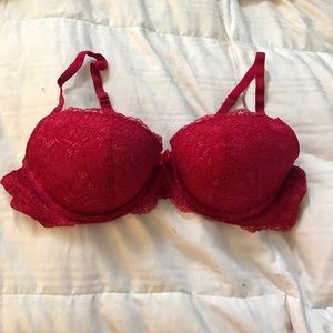 Sexy red lace push-up bra