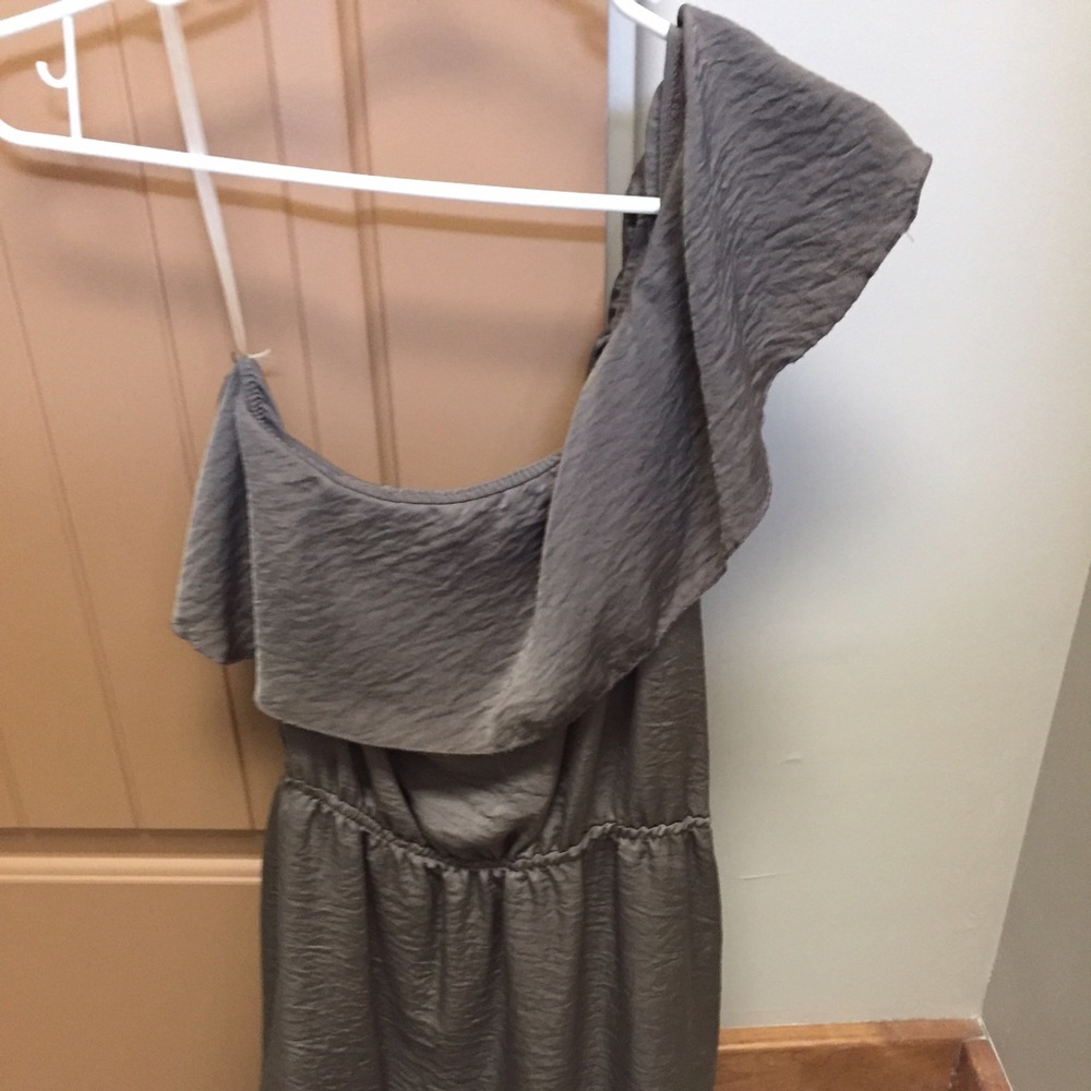Satin one shoulder mini dress. Size M