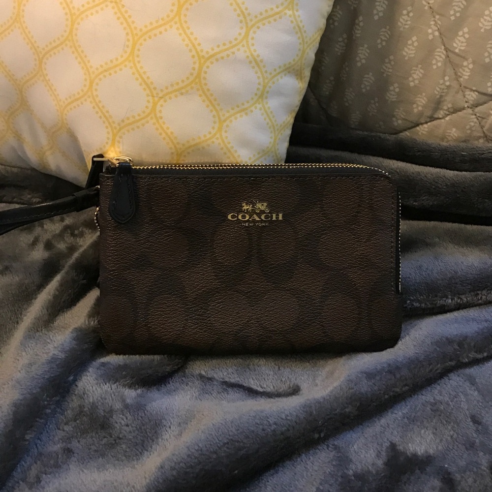 Coach double zip wallet