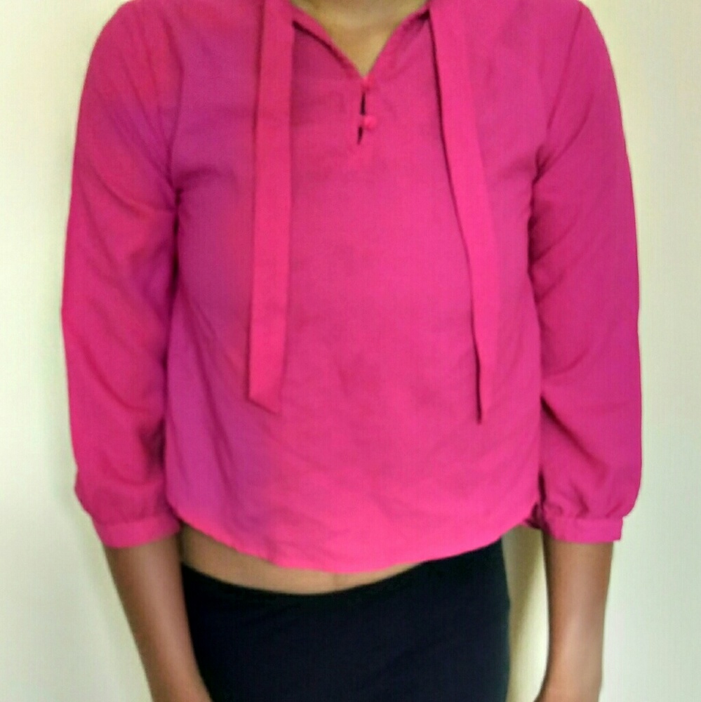 A pink crop top