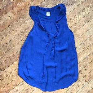 Anthropologie blue silk top