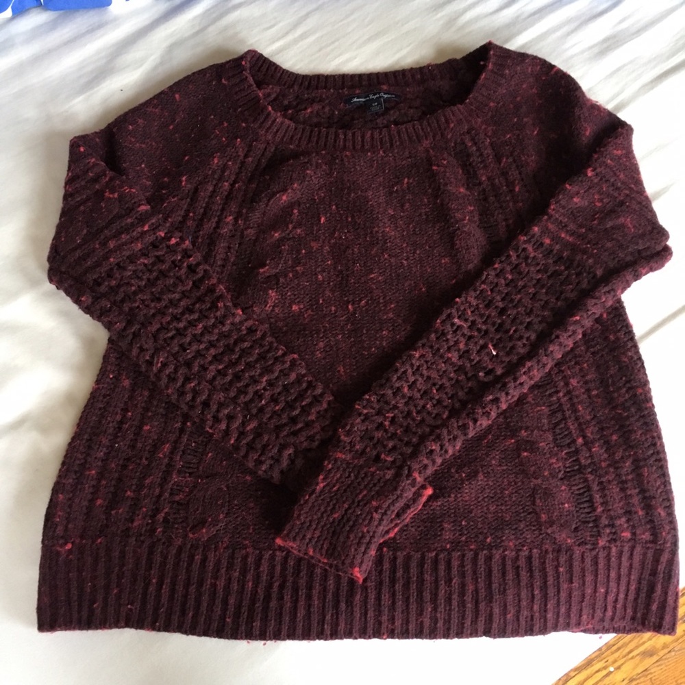 maroon cable knit sweater