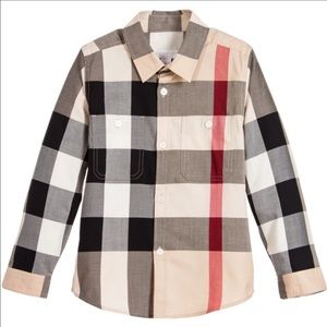 BURBERRY Big Kids Button down shirt SZ 14Y New