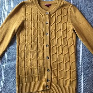 Mustard cable knit cardigan