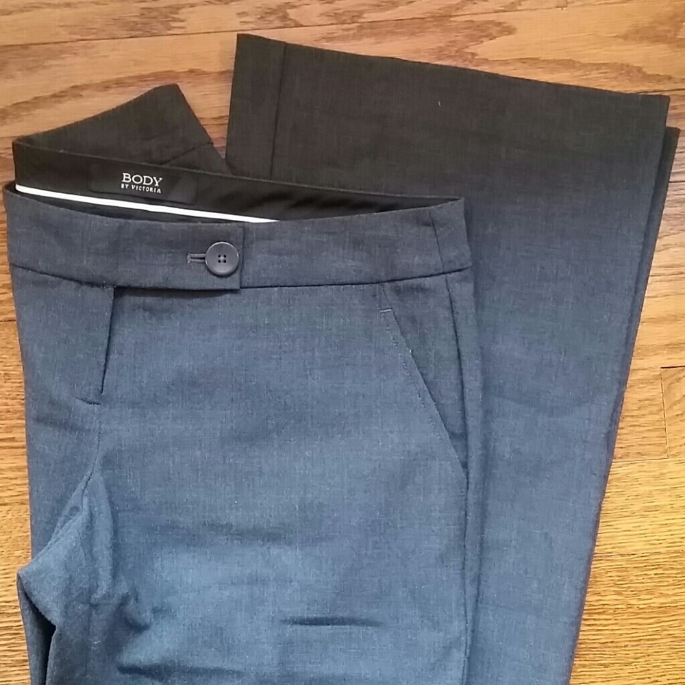 Grey Wide Flare Dress Pants