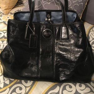 Coach patent leather handbag black