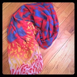 Multicolor abstract animal print scarf