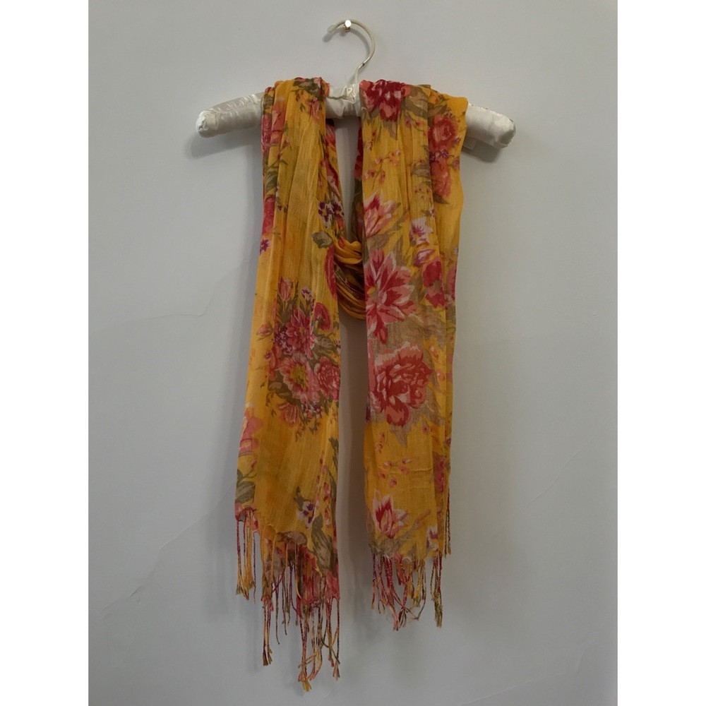 Orange floral scarf