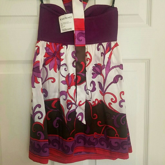 Brand new Bebe flowy keyhole halter top size S - Picture 4 of 4