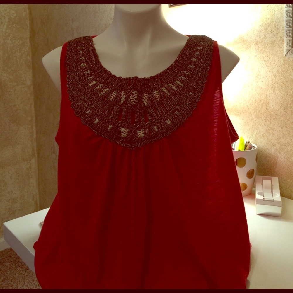 Boho embellished top size 2x