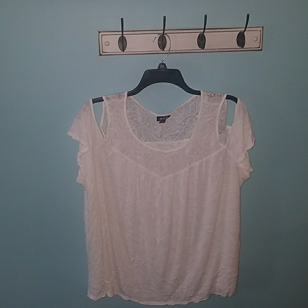Ana Woman Cold Shoulder flutter sleeve top