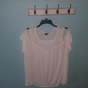 Ana Woman Cold Shoulder flutter sleeve top