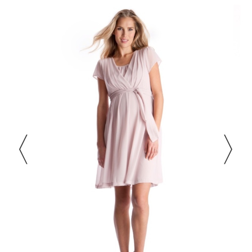 Seraphine Blush Pink Maternity & Nursing Dress