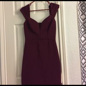 Red off the shoulder dress