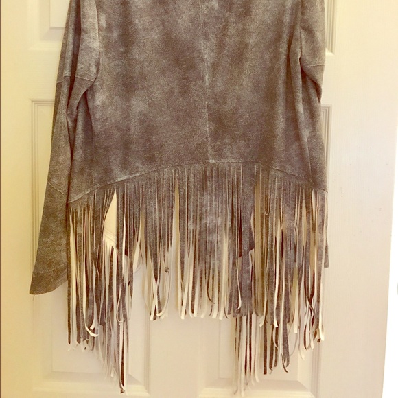 SW3 BESPOKE FAUX LEATHER FRINGE JACKET - Picture 2 of 3