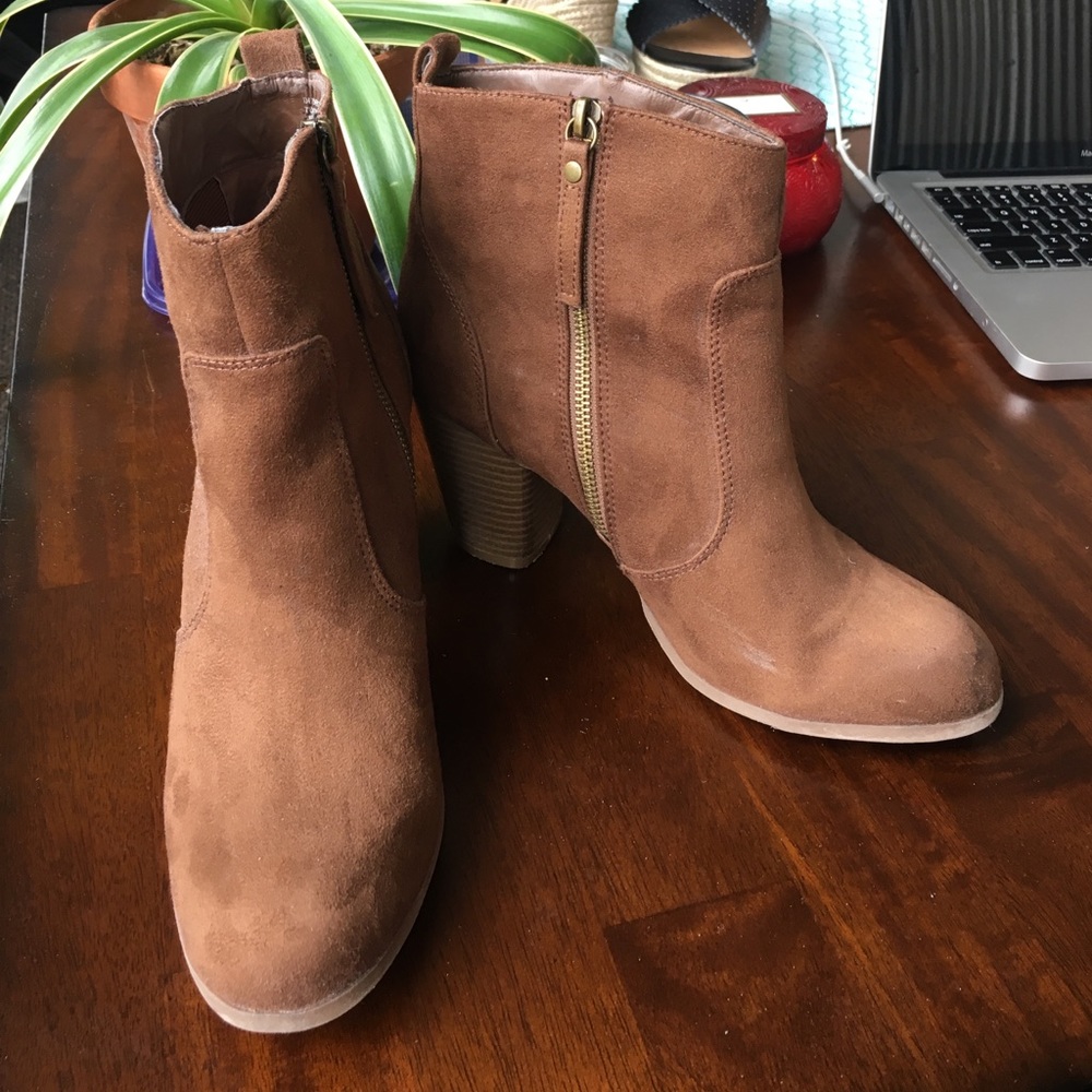 Suede heeled booties