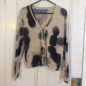 Purple and Cream Cardigan with Sheer Details