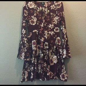 NWOT burgundy floral dress