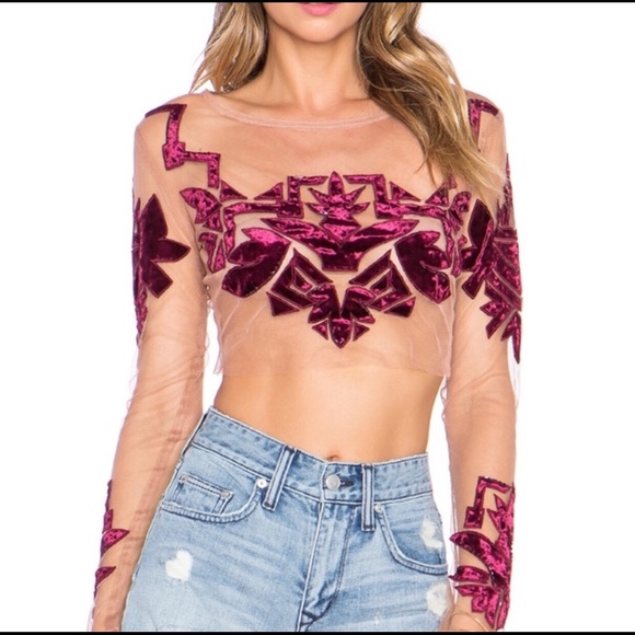 For the love of lemons Vienna top in burgundy - Picture 2 of 2