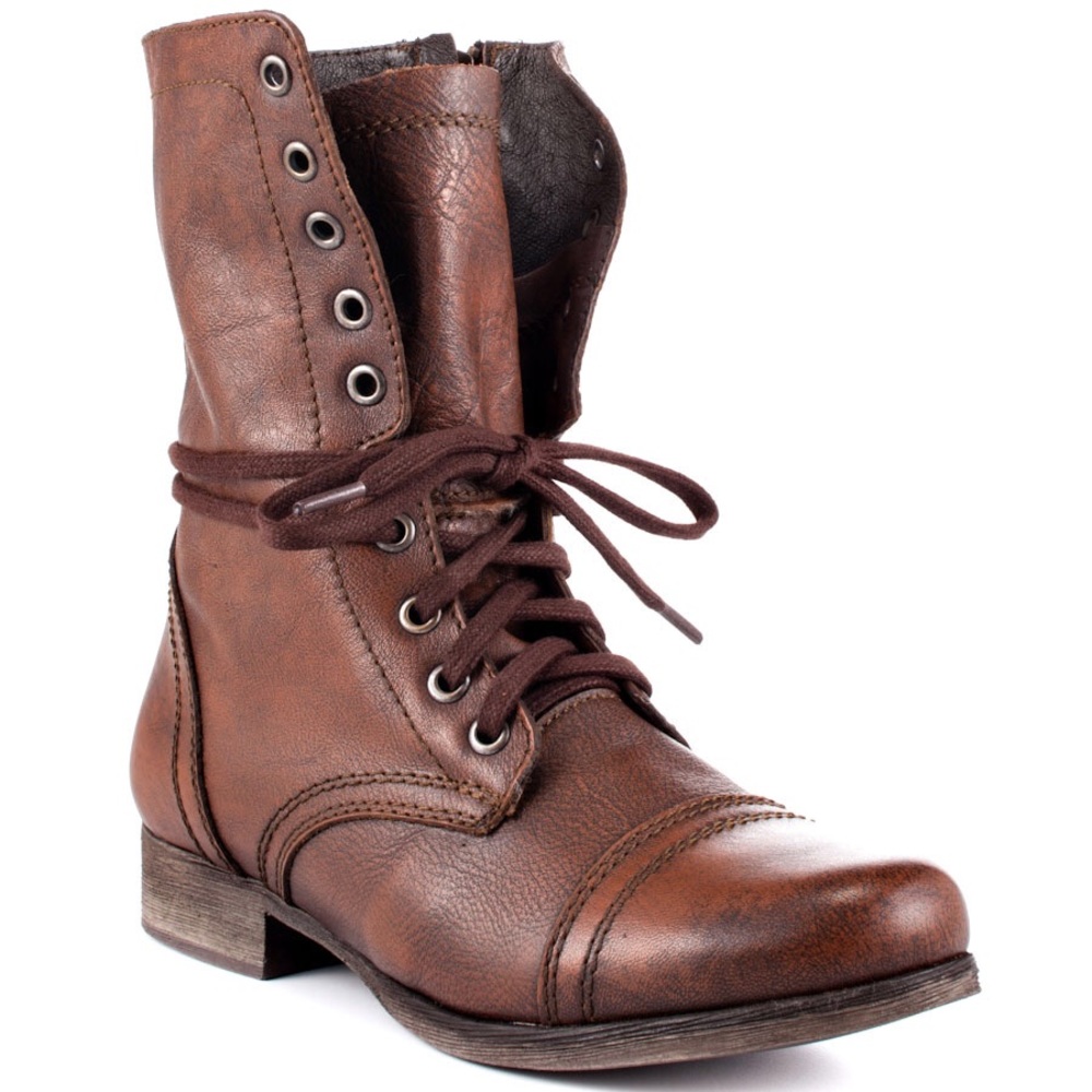 Steve Madden Troopa Brown Combat Boots - Size 7.5