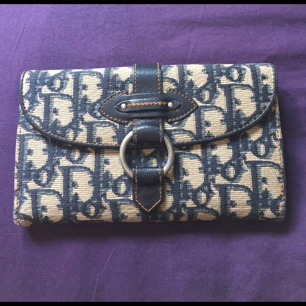 Authentic Navy Vintage Christian Dior Wallet
