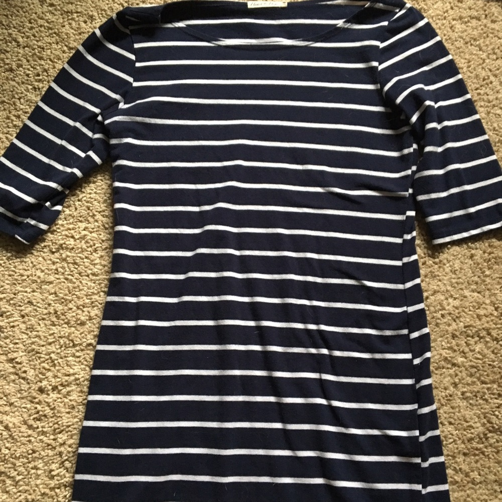 Navy & white stripped dress