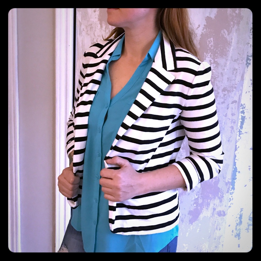 3/4 sleeve cotton blazer