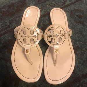 Tory Burch Miller Patent Leather Logo Sandals