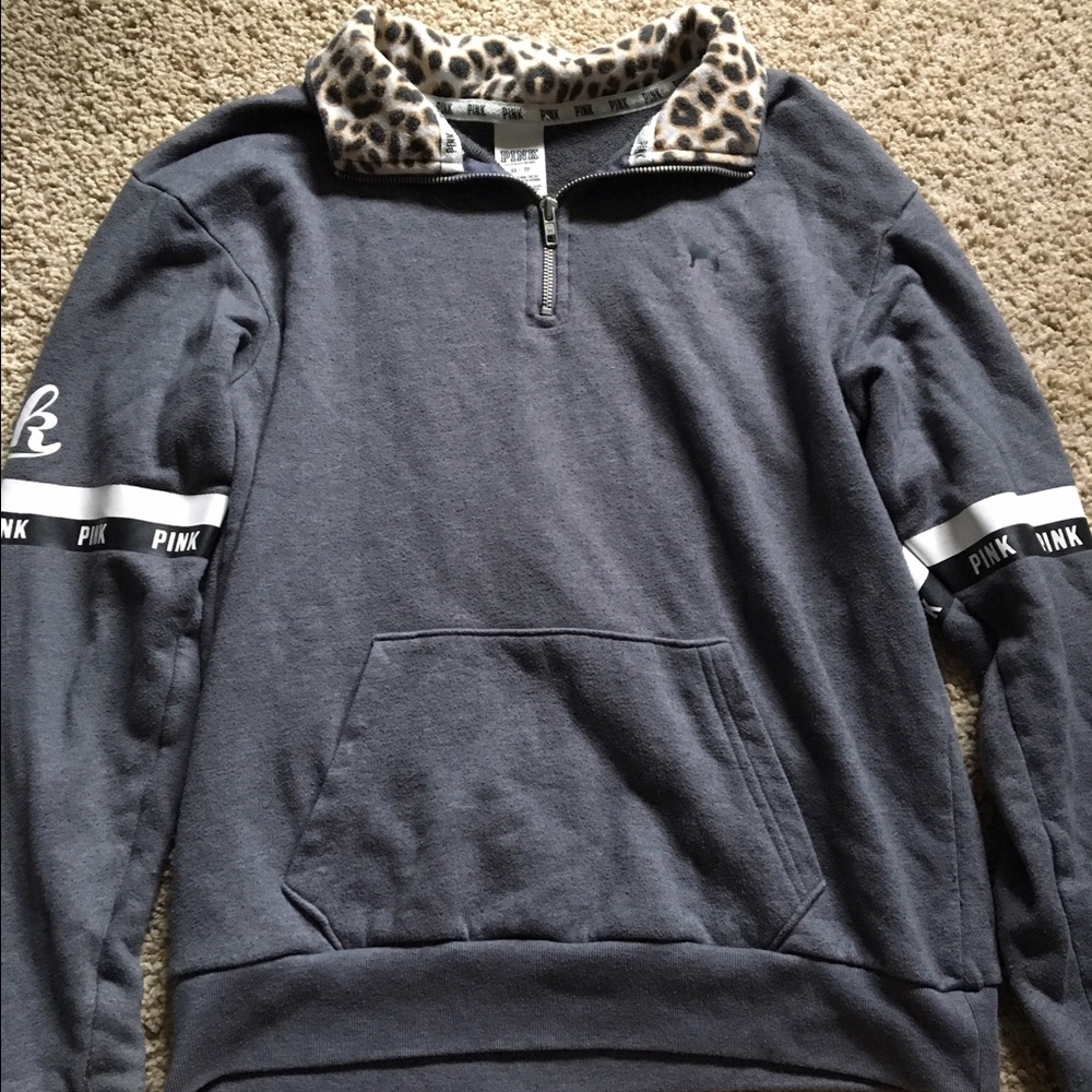Gray and cheetah print sweatshirt from PINK