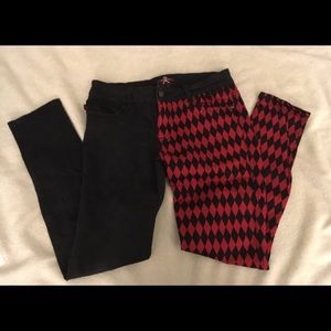 Red/Black split leg jeans
