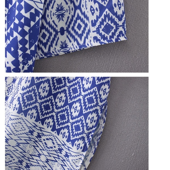 Chiffon Geometric Print Kimono Coverup - Picture 5 of 7