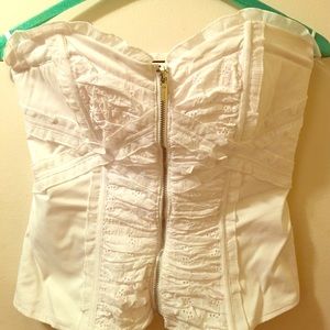 White Zip Front Bustier!!!