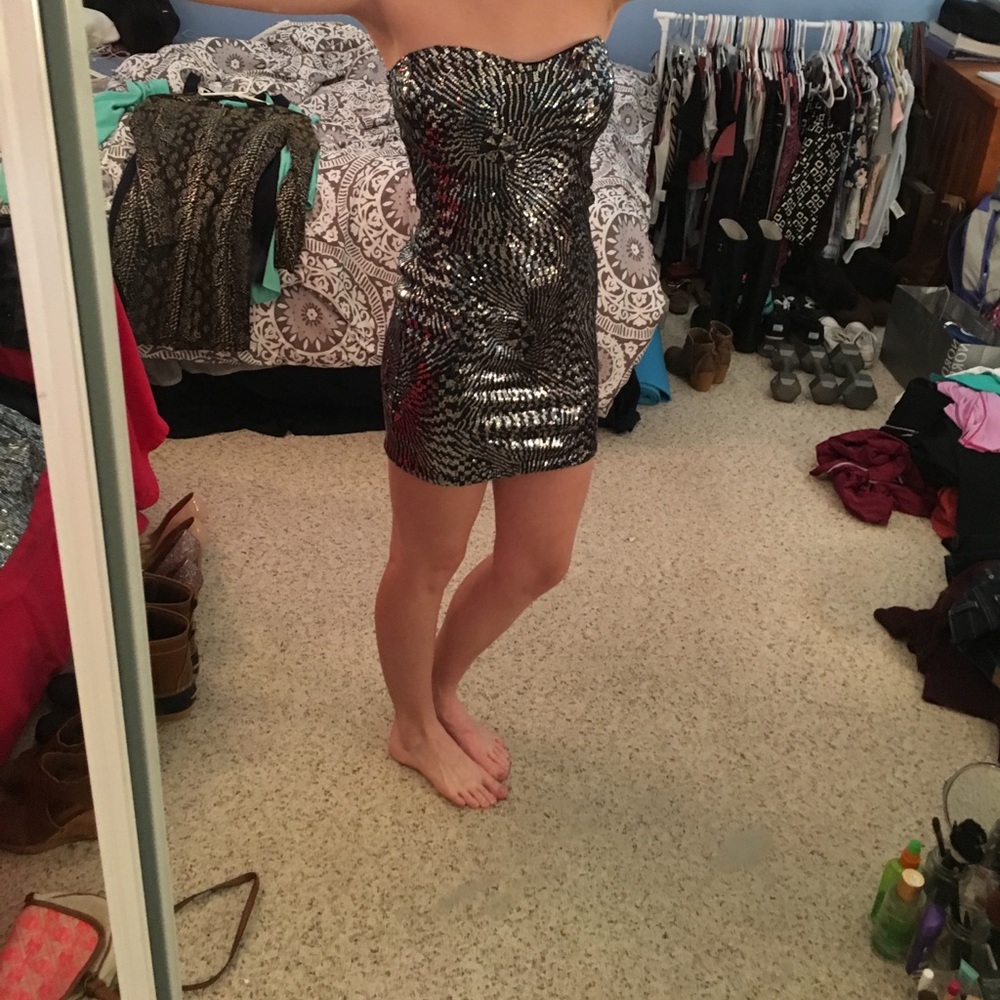 Sequin strapless dress