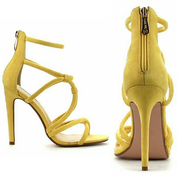 NEW Heels BROWN Criss Cross Sandal Heels - Picture 3 of 6