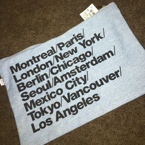 American apparel cities Denim clutch/makeup bag