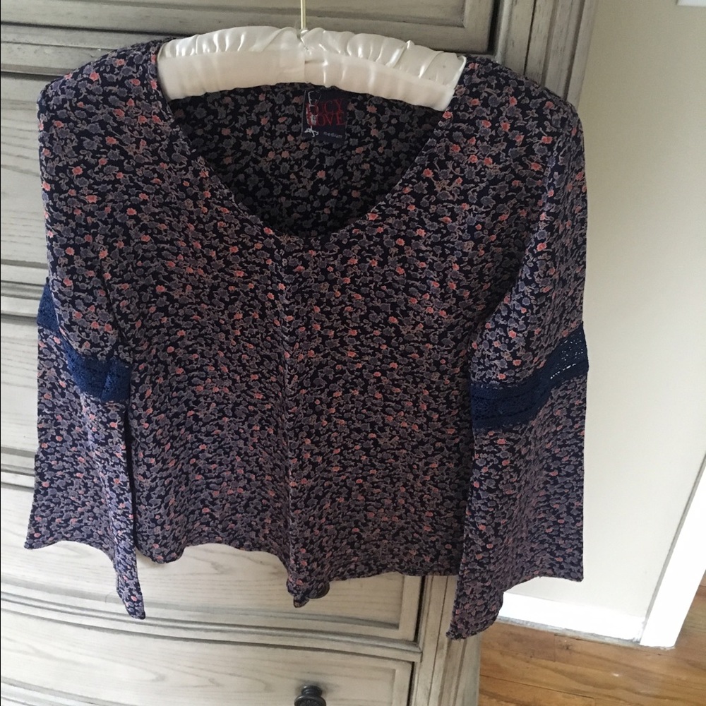 Navy floral lightweight shirt