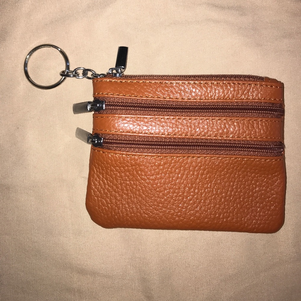 Brown Leather Keychain Wallet