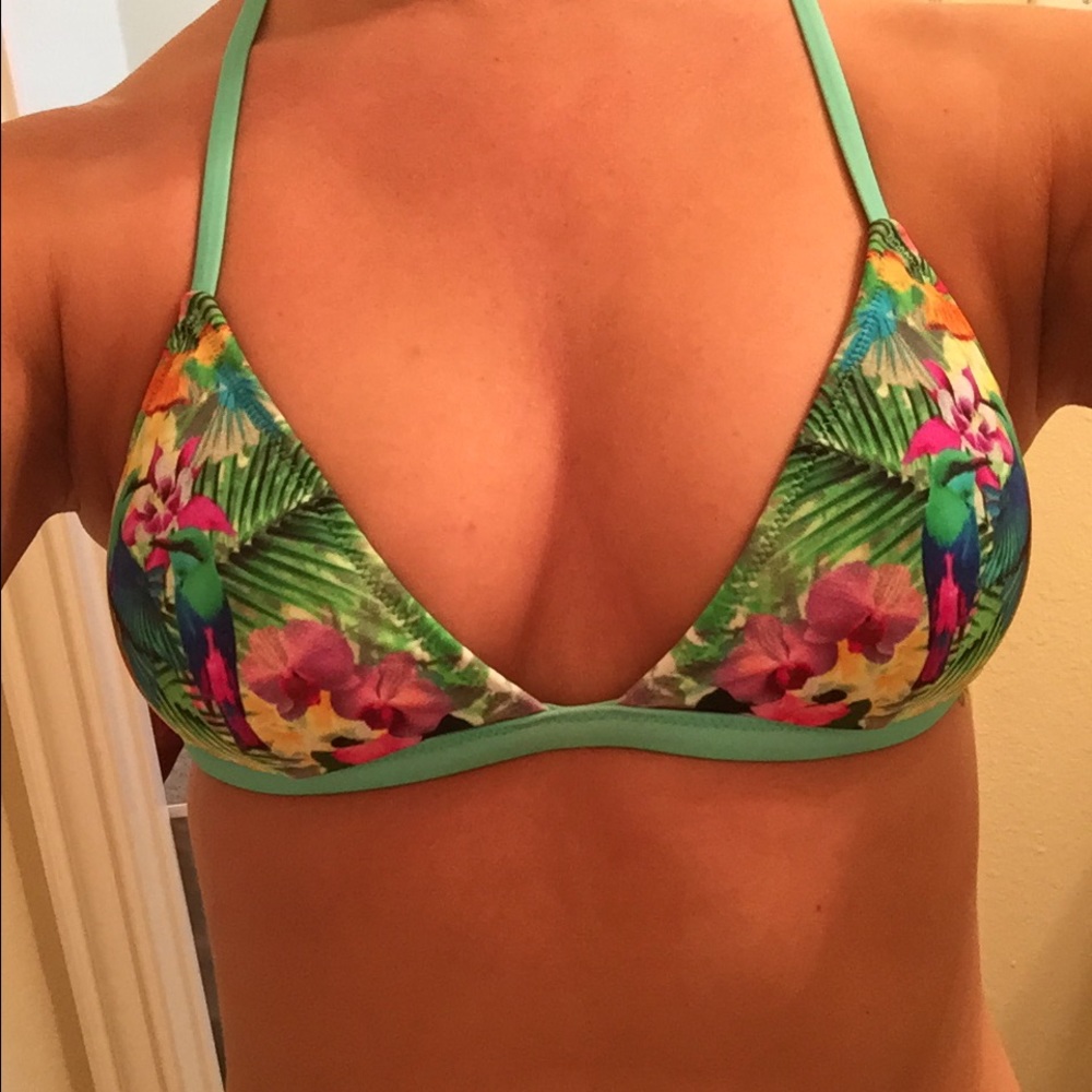 Only worn once! Tropical print VS bikini top