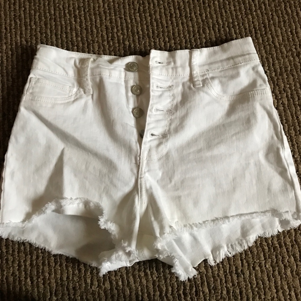White highwaisted shorts