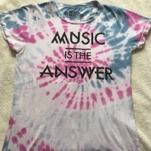 Music is the answer tye dye tee
