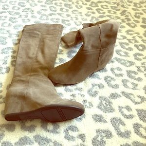 Nine West taupe tall boots